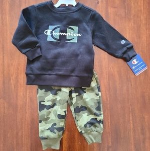 12 month Champion boy Camo fleece sweatpant set